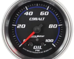 AutoMeter GAUGE; OIL PRESS; 2 5/8in.; 100PSI; STEPPER MOTOR W/PEAK/WARN; COBALT