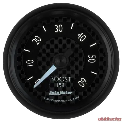 AutoMeter GAUGE; BOOST; 2 1/16in.; 60PSI; MECHANICAL; GT - 8005