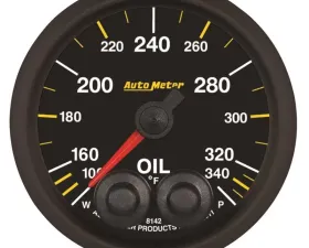 AutoMeter GAUGE; OIL TEMP; 2 1/16in.; 340deg.F; STEPPER MOTOR W/PEAK/WARN; NASCAR CAN