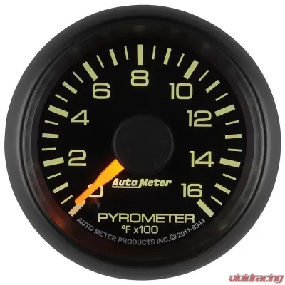 AutoMeter GAUGE; PYROMETER (EGT); 2 1/16in.; 1600deg.F; STEPPER MOTOR; GM FACTORY MATCH - 8344