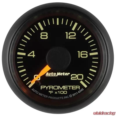 AutoMeter GAUGE; PYROMETER (EGT); 2 1/16in.; 2000deg.F; STEPPER MOTOR; GM FACTORY MATCH - 8345