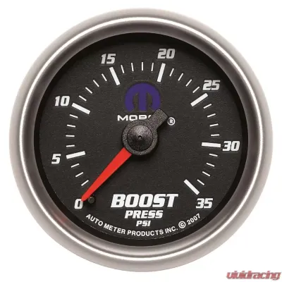 AutoMeter GAUGE; BOOST; 2 1/16in.; 35PSI; MECHANICAL; BLACK; MOPAR - 880011
