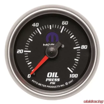 AutoMeter GAUGE; OIL PRESSURE; 2 1/16in.; 100PSI; MECHANICAL; BLACK; MOPAR - 880014
