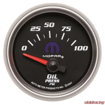 AutoMeter GAUGE; OIL PRESSURE; 2 1/16in.; 100PSI; ELECTRIC; BLACK; MOPAR - 880015