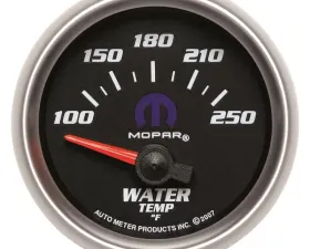 AutoMeter GAUGE; WATER TEMP; 2 1/16in.; 100-250deg.F; ELECTRIC; BLACK; MOPAR