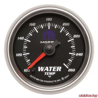 AutoMeter GAUGE; WATER TEMP; 2 1/16in.; 100-260deg.F; DIGITAL STEPPER MOTOR; BLACK; MOPAR - 880018