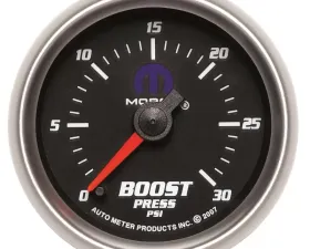 AutoMeter GAUGE; BOOST; 2 1/16in.; 30PSI; DIGITAL STEPPER MOTOR; BLACK; MOPAR
