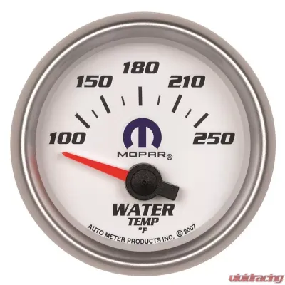 AutoMeter GAUGE; WATER TEMP; 2 1/16in.; 100-250deg.F; ELECTRIC; WHITE; MOPAR - 880030