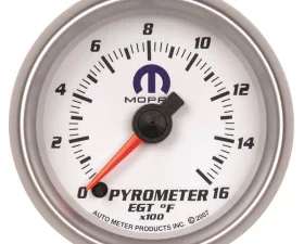 AutoMeter GAUGE; PYROMETER (EGT); 2 1/16in.; 1600deg.F; DIGITAL STEPPER MOTOR; WHITE; MOPA