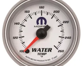 AutoMeter GAUGE; WATER TEMP; 2 1/16in.; 100-260deg.F; DIGITAL STEPPER MOTOR; WHITE; MOPAR
