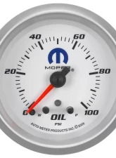 AutoMeter GAUGE; OIL PRESS; 2 5/8in.; 100PSI; STEPPER MOTOR W/PEAK/WARN; WHITE; MOPAR                                     - 880249 - Image 6