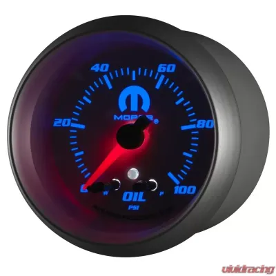 AutoMeter GAUGE; OIL PRESS; 2 5/8in.; 100PSI; STEPPER MOTOR W/PEAK/WARN; WHITE; MOPAR - 880249