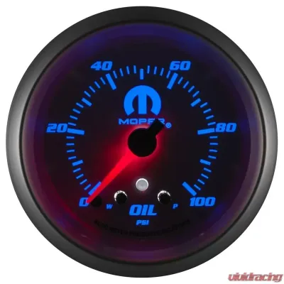 AutoMeter GAUGE; OIL PRESS; 2 5/8in.; 100PSI; STEPPER MOTOR W/PEAK/WARN; WHITE; MOPAR - 880249