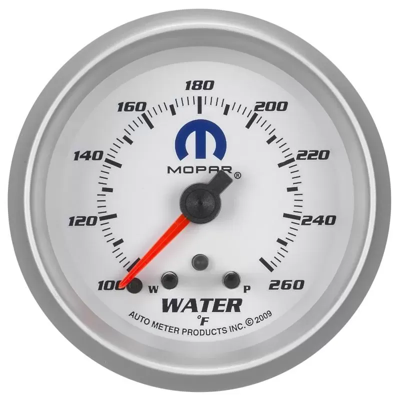 AutoMeter GAUGE; WATER TEMP; 2 5/8in.; 260deg.F; STEPPER MOTOR W/PEAK/WARN; WHITE; MOPAR - 880250