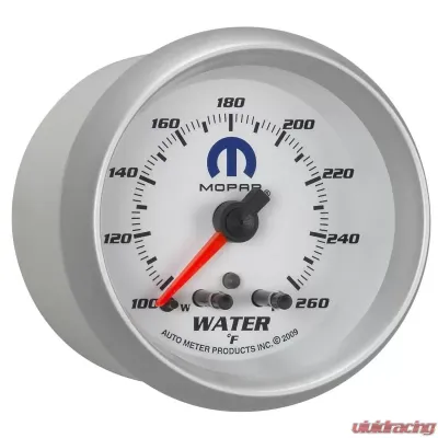 AutoMeter GAUGE; WATER TEMP; 2 5/8in.; 260deg.F; STEPPER MOTOR W/PEAK/WARN; WHITE; MOPAR - 880250