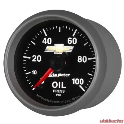 AutoMeter GAUGE; OIL PRESS; 2 1/16in.; 100PSI; DIGITAL STEPPER MOTOR; CHEVY GOLD BOWTIE - 880447