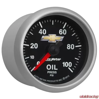 AutoMeter GAUGE; OIL PRESS; 2 1/16in.; 100PSI; DIGITAL STEPPER MOTOR; CHEVY GOLD BOWTIE - 880447