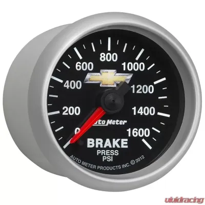 AutoMeter GAUGE; BRAKE PRESS; 2 1/16in.; 1600PSI; DIGITAL STEPPER MOTOR; CHEVY GOLD BOWTIE - 880450