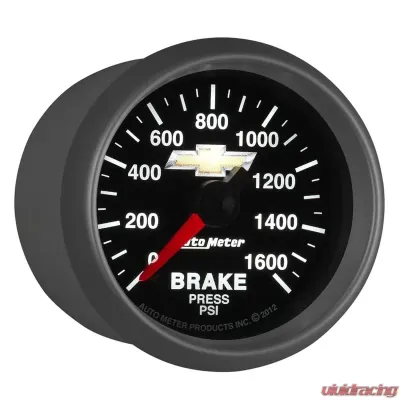 AutoMeter GAUGE; BRAKE PRESS; 2 1/16in.; 1600PSI; DIGITAL STEPPER MOTOR; CHEVY GOLD BOWTIE - 880450