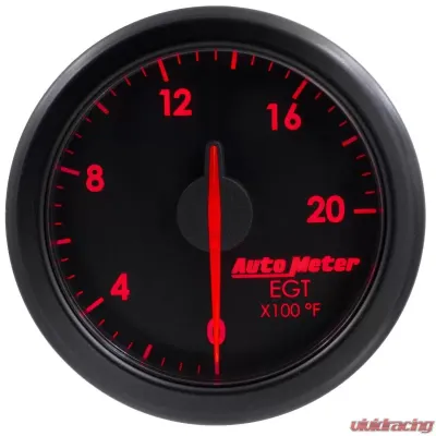 AutoMeter 2-1/16in. E.G.T; 0-2000`F; AIRDRIVE; BLACK - 9145-T