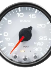 AutoMeter GAUGE; VAC/BOOST; 2 1/16in.; 30INHG-30PSI; STEPPER MOTOR W/PK/WRN; WHT/BLK; SPEK                                     - P30212 - Image 2