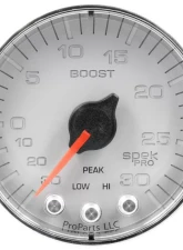 AutoMeter GAUGE; VAC/BOOST; 2 1/16in.; 30INHG-30PSI; STEPPER MTR W/PK/WRN;SLVR/CHRME; SPEK                                     - P302218 - Image 3