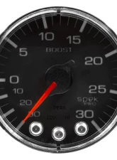 AutoMeter GAUGE; VAC/BOOST; 2 1/16in.; 30INHG-30PSI; STEPPER MTR W/PK/WRN; BLK/CHRME; SPEK                                     - P302318 - Image 3