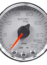 AutoMeter GAUGE; BOOST; 2 1/16in.; 35PSI; STEPPER MOTOR W/PEAK/WARN; SLVR/CHRME; SPEK-PRO                                     - P30321 - Image 4