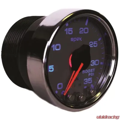 AutoMeter GAUGE; BOOST; 2 1/16in.; 35PSI; STEPPER MOTOR W/PEAK/WARN; SLVR/CHRME; SPEK-PRO - P30321