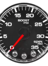 AutoMeter GAUGE; BOOST; 2 1/16in.; 35PSI; STEPPER MOTOR W/PEAK/WARN; BLK/CHROME; SPEK-PRO                                     - P30331 - Image 2