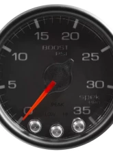 AutoMeter GAUGE; BOOST; 2 1/16in.; 35PSI; STEPPER MOTOR W/PEAK/WARN; BLACK/BLACK; SPEK-PRO                                     - P30332 - Image 3