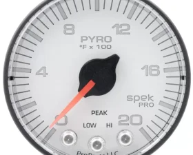 AutoMeter GAUGE; PYRO. (EGT); 2 1/16in.; 2000deg.F; STEPPER MOTOR W/PEAK/WARN; WHT/BLK; SP