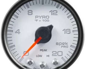 AutoMeter GAUGE; PYRO. (EGT); 2 1/16in.; 2000deg.F; STEPPER MOTOR W/PEAK/WARN; WHT/BLK; SP