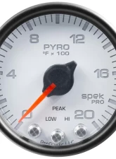 AutoMeter GAUGE; PYRO. (EGT); 2 1/16in.; 2000deg.F; STEPPER MOTOR W/PEAK/WARN; WHT/BLK; SP                                     - P31012 - Image 4