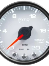 AutoMeter GAUGE; PYRO. (EGT); 2 1/16in.; 2000deg.F; STEPPER MOTOR W/PEAK/WARN; WHT/BLK; SP                                     - P31012 - Image 3