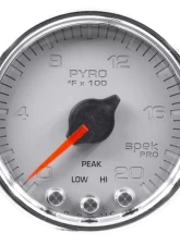 AutoMeter GAUGE; PYRO. (EGT); 2 1/16in.; 2000deg.F; STEPPER MOTOR W/PEAK/WRN; SLVR/CHRM; S                                     - P31021 - Image 4