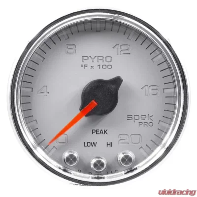 AutoMeter GAUGE; PYRO. (EGT); 2 1/16in.; 2000deg.F; STEPPER MOTOR W/PEAK/WRN; SLVR/CHRM; S - P31021