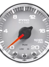 AutoMeter GAUGE; PYRO. (EGT); 2 1/16in.; 2000deg.F; STEPPER MOTOR W/PEAK/WRN; SLVR/CHRM; S                                     - P31021 - Image 3