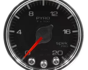 AutoMeter GAUGE; PYRO. (EGT); 2 1/16in.; 2000deg.F; STEPPER MOTOR W/PEAK/WARN; BLK/CHRM; S