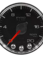 AutoMeter GAUGE; PYRO. (EGT); 2 1/16in.; 2000deg.F; STEPPER MOTOR W/PEAK/WARN; BLK/CHRM; S                                     - P31031 - Image 3