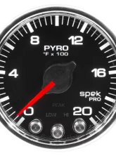 AutoMeter GAUGE; PYRO. (EGT); 2 1/16in.; 2000deg.F; STEPPER MOTOR W/PEAK/WARN; BLK/CHRM; S                                     - P31031 - Image 2