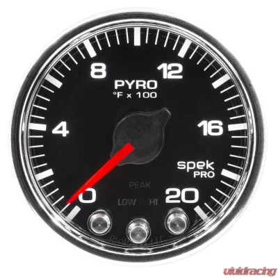 AutoMeter GAUGE; PYRO. (EGT); 2 1/16in.; 2000deg.F; STEPPER MOTOR W/PEAK/WARN; BLK/CHRM; S - P31031