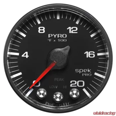 AutoMeter GAUGE; PYRO. (EGT); 2 1/16in.; 2000deg.F; STEPPER MOTOR W/PEAK/WARN; BLK/BLK; SP - P310328