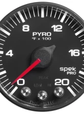 AutoMeter GAUGE; PYRO. (EGT); 2 1/16in.; 2000deg.F; STEPPER MOTOR W/PEAK/WARN; BLK/BLK; SP                                     - P310328 - Image 2