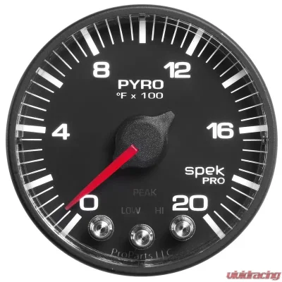 AutoMeter GAUGE; PYRO. (EGT); 2 1/16in.; 2000deg.F; STEPPER MOTOR W/PEAK/WARN; BLK/BLK; SP - P310328