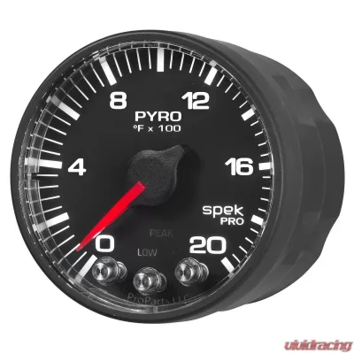 AutoMeter GAUGE; PYRO. (EGT); 2 1/16in.; 2000deg.F; STEPPER MOTOR W/PEAK/WARN; BLK/BLK; SP - P310328