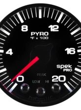 AutoMeter GAUGE; PYRO. (EGT); 2 1/16in.; 2000deg.F; STEPPER MOTOR W/PEAK/WARN; BLK/BLK; SP                                     - P310328 - Image 5