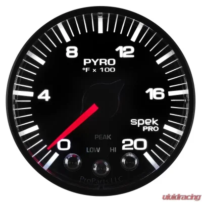 AutoMeter GAUGE; PYRO. (EGT); 2 1/16in.; 2000deg.F; STEPPER MOTOR W/PEAK/WARN; BLK/BLK; SP - P310328