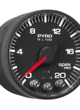 AutoMeter GAUGE; PYRO. (EGT); 2 1/16in.; 2000deg.F; STEPPER MOTOR W/PEAK/WARN; BLK/BLK; SP                                     - P310328 - Image 6