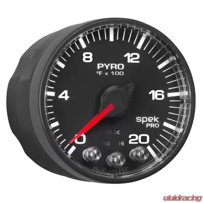 AutoMeter GAUGE; PYRO. (EGT); 2 1/16in.; 2000deg.F; STEPPER MOTOR W/PEAK/WARN; BLK/BLK; SP - P310328